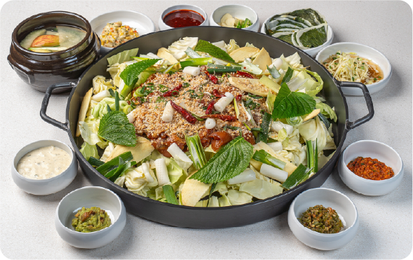 한방 간장 철판 쫄닭갈비